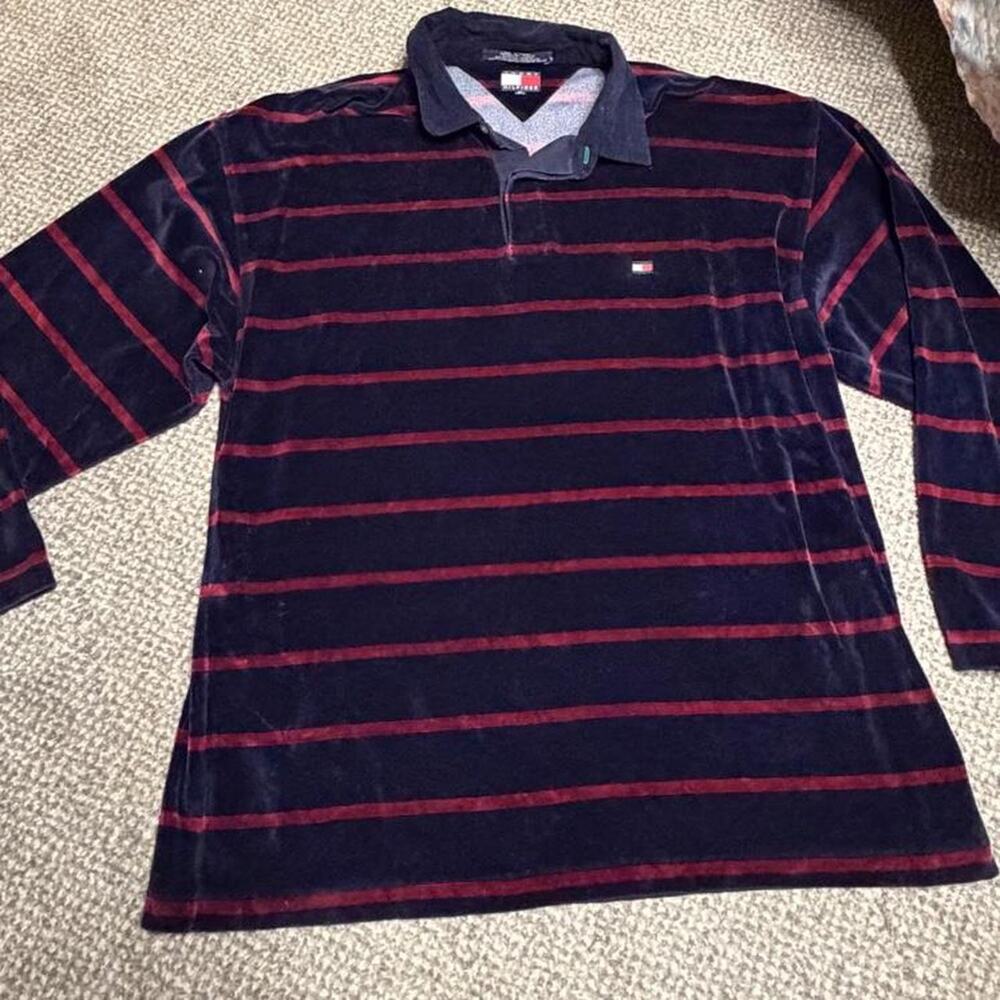 Tommy hilfiger long sleeve striped velour
